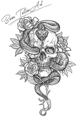 Snake & Skull by Bam