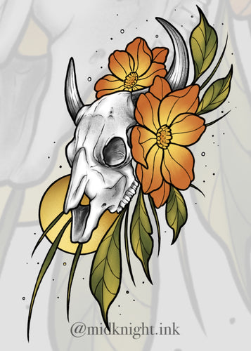 Cow Skull by Elissia