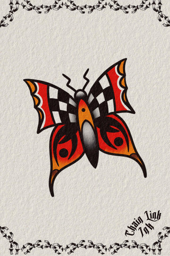 Checker Tribal Butterfly by Liam