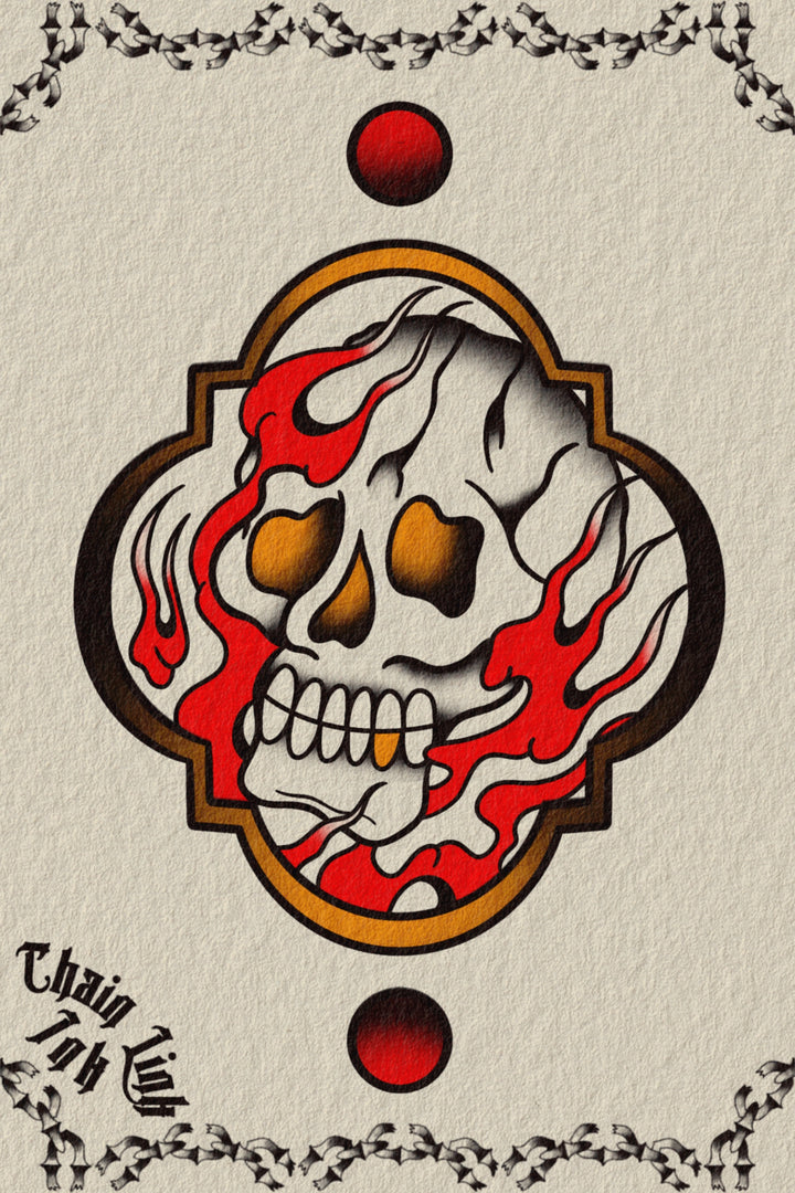 Translation missing: en.Flaming Skull by Liam
