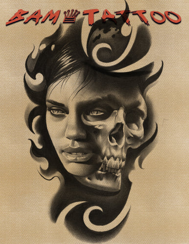 Lady & Skull by Bam