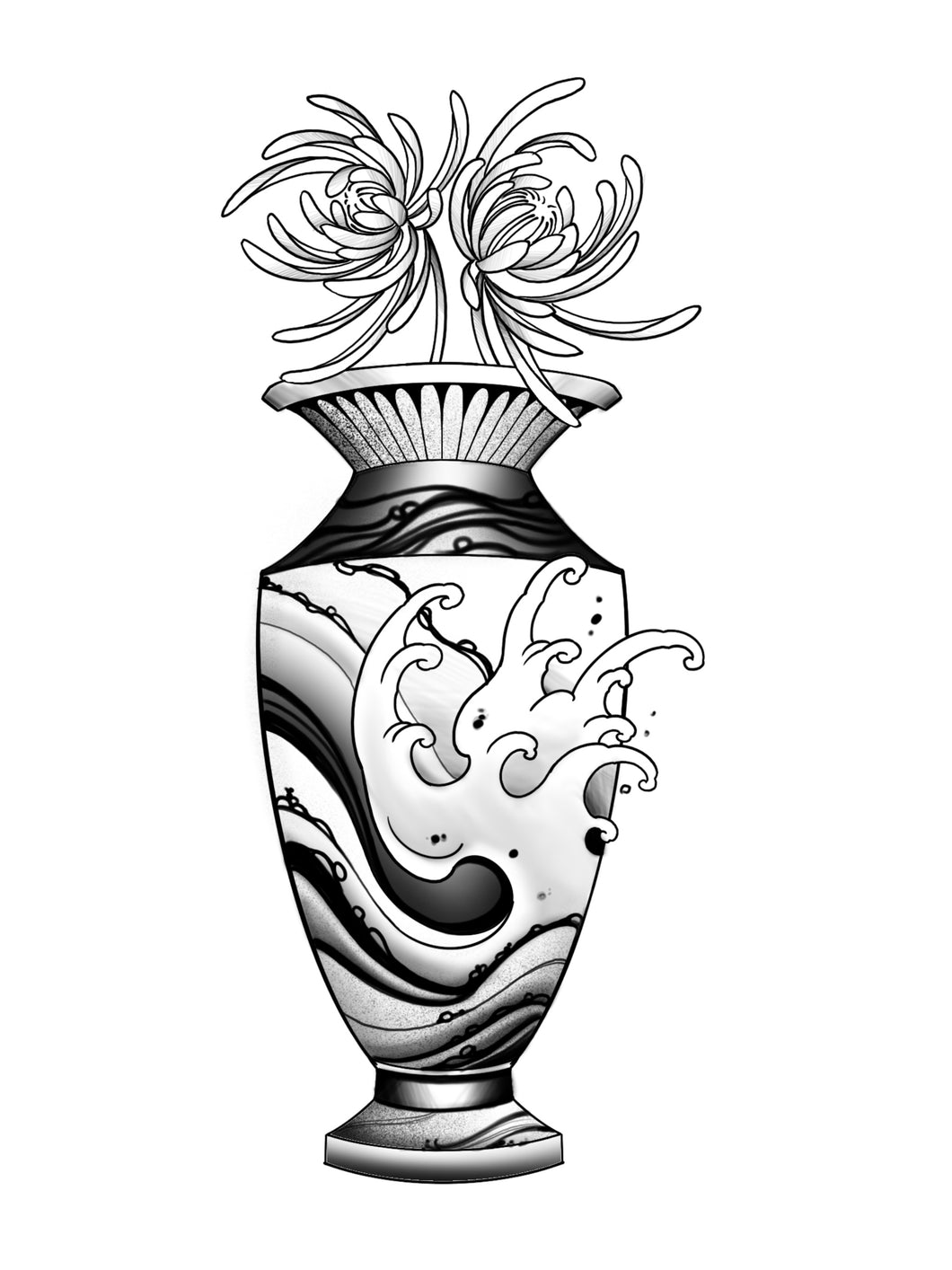 Japanese Fingerwave Vase by Cris