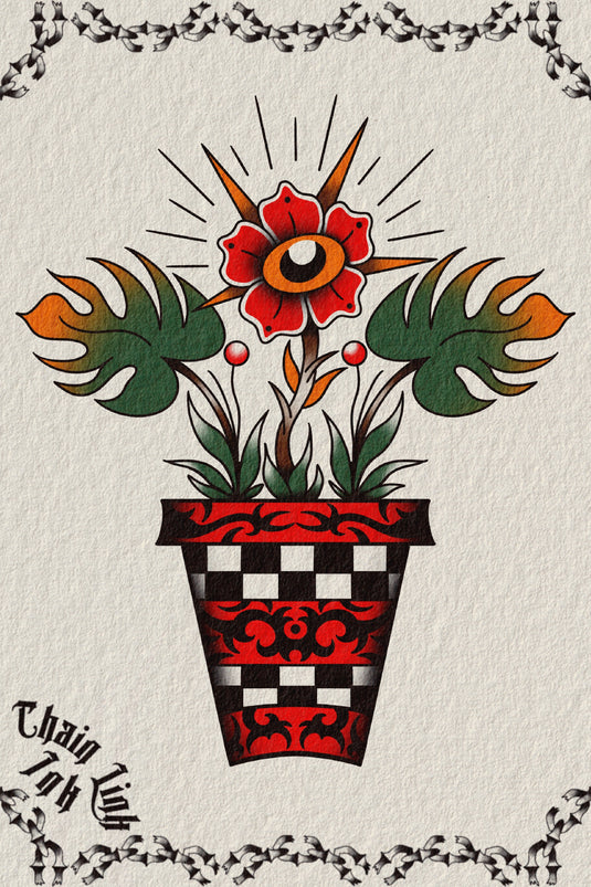 Translation missing: en.Tribal Pot of Flowers by Liam