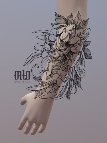 Hannya & Chrysanthemum by Jonas