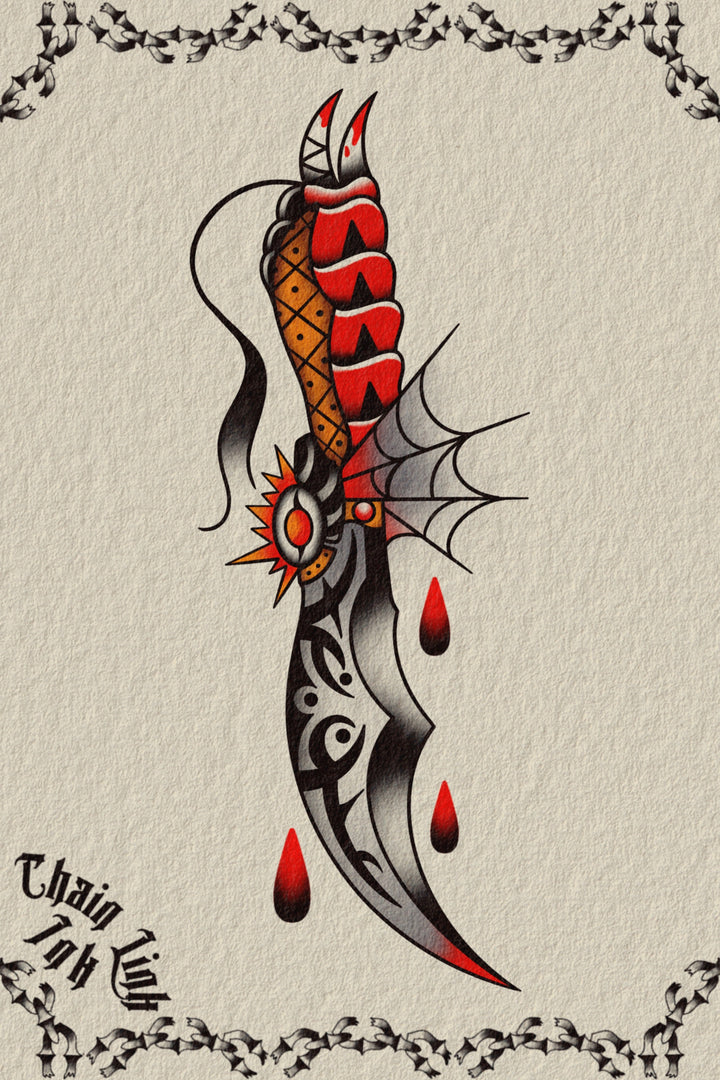 Translation missing: en.Trad Tribal Snake Dagger by Liam