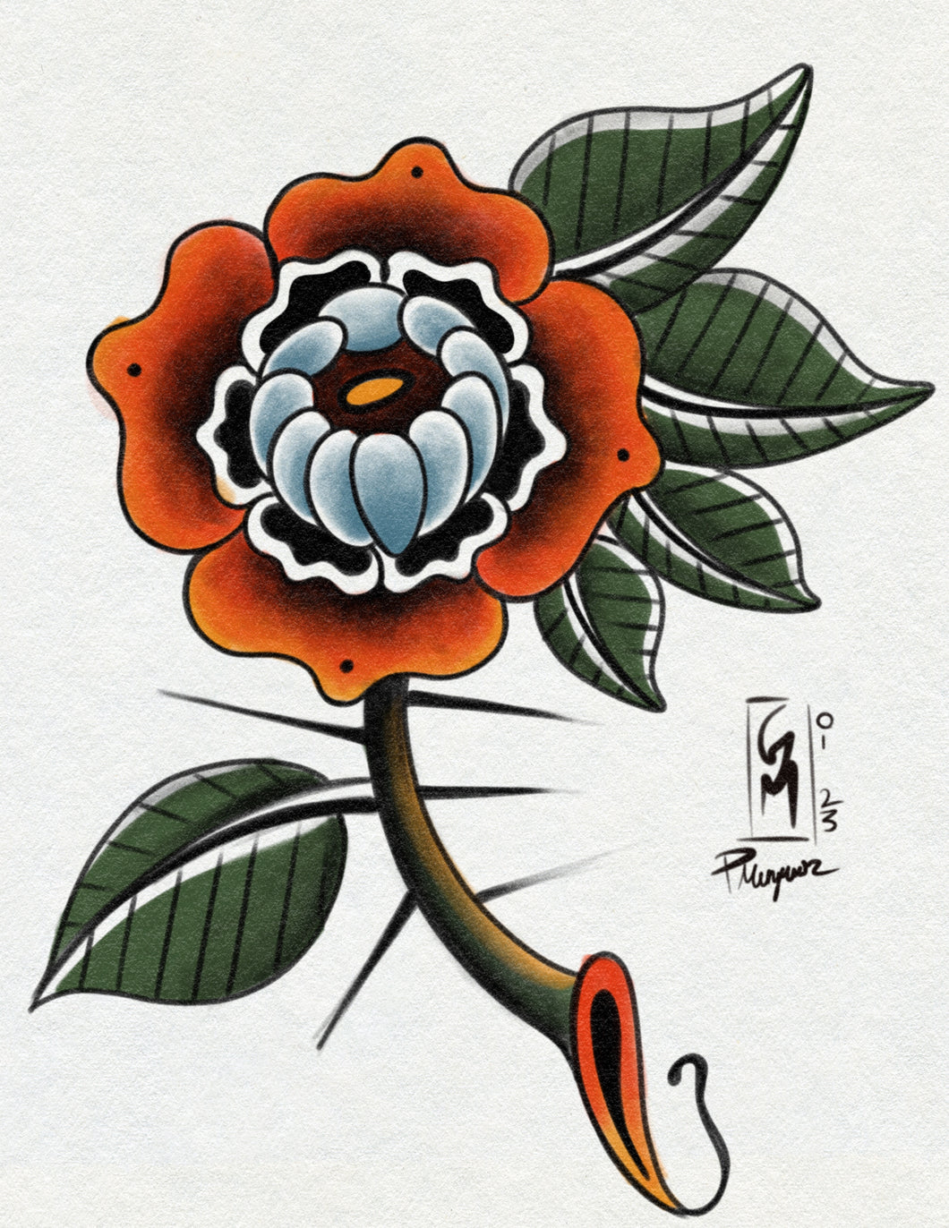 Trad Style Flower 1 by Pablo