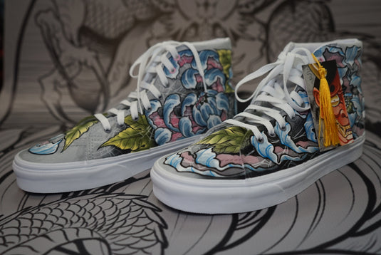 Translation missing: en.Hand Painted Shoes - Jorogumo Chrysanthemum