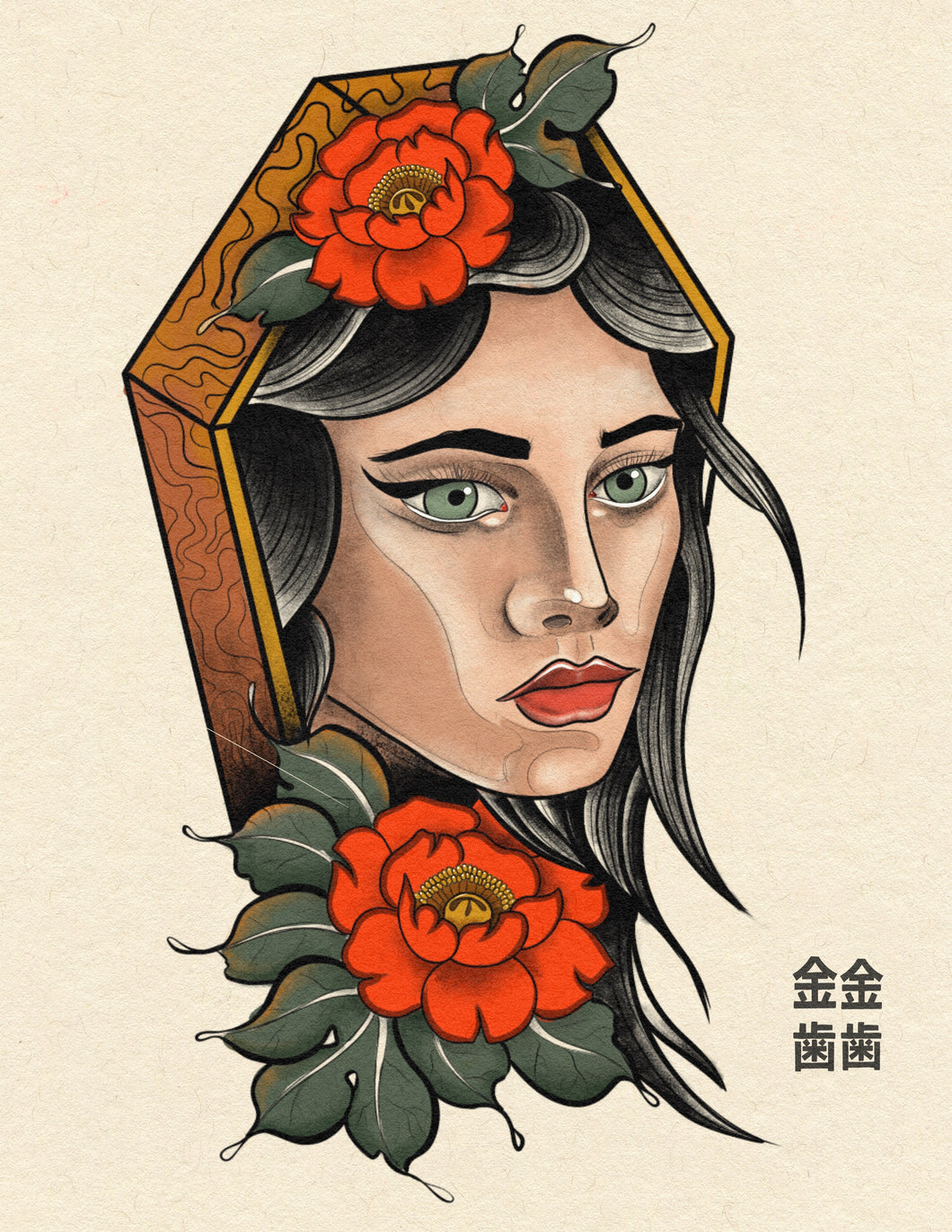 Lady Head Peonies by Pablo