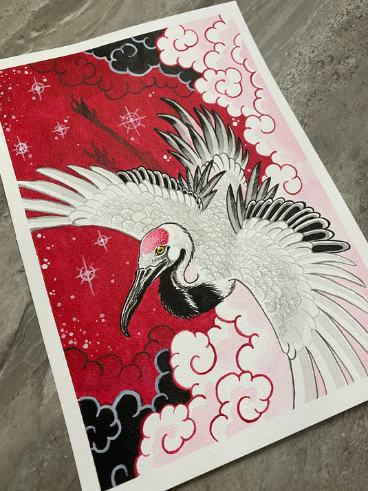 Translation missing: en.“Crane” Original Painting by Boeden Alfonso