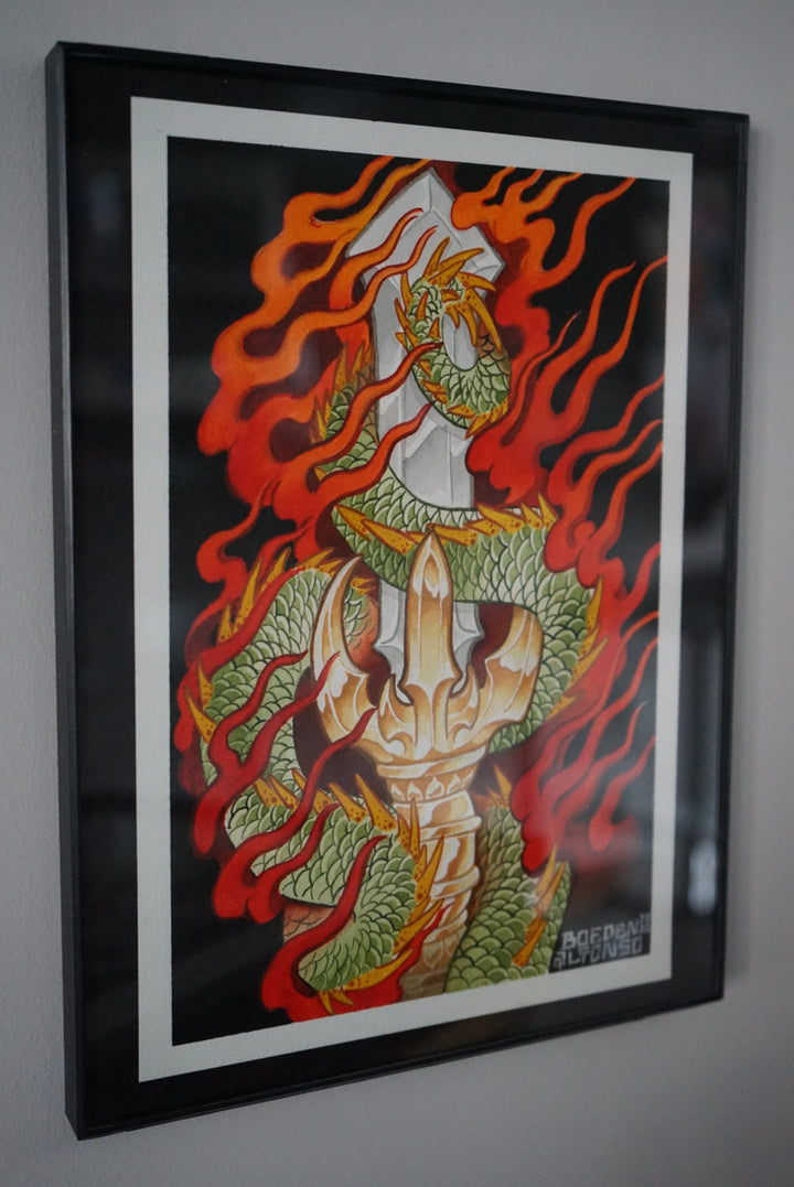 Translation missing: en.“Dragon Sword” Original Painting by Boeden Alfonso
