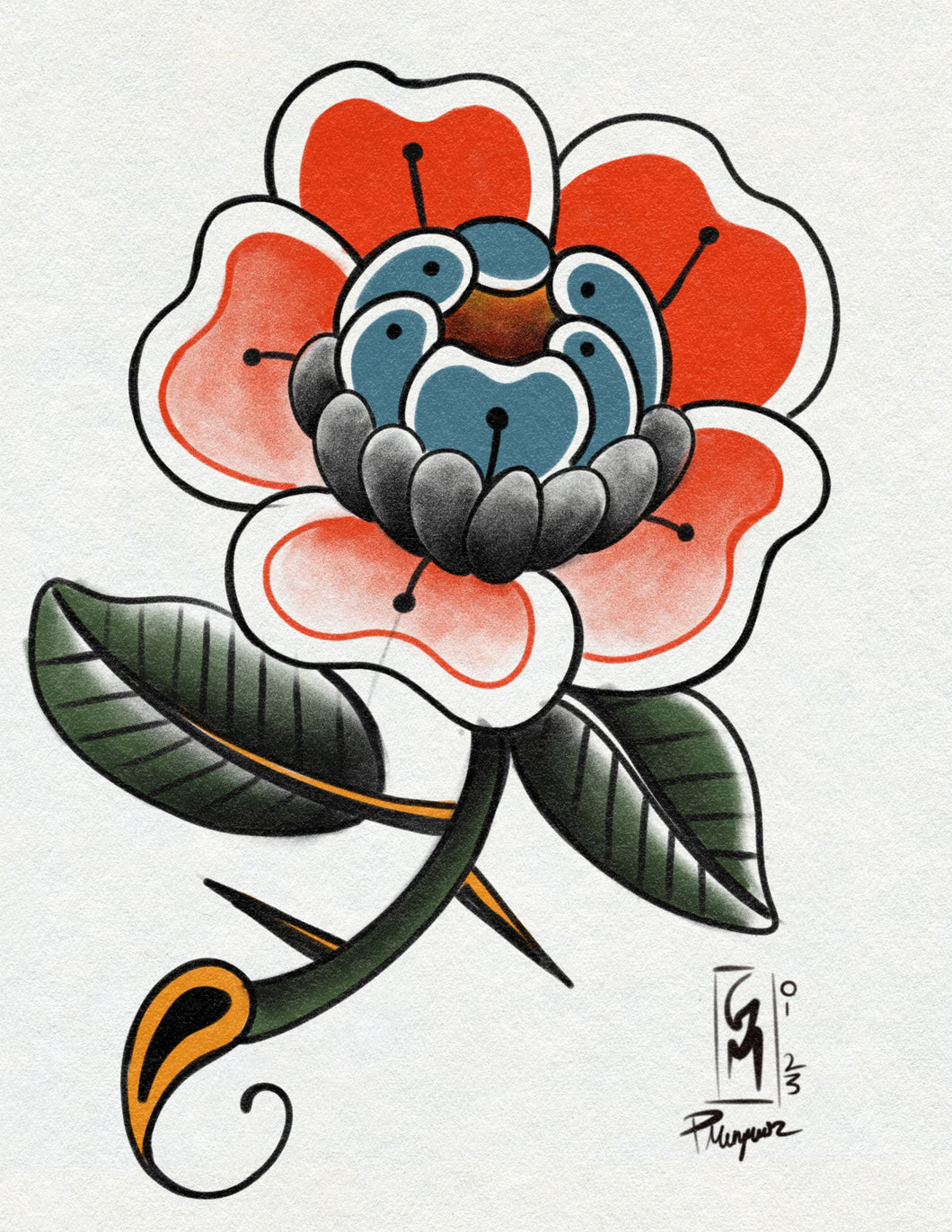 Trad Style Flower 2 by Pablo