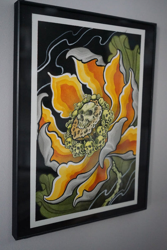 Translation missing: en.“Lotus Skulls” Original Painting by Boeden Alfonso