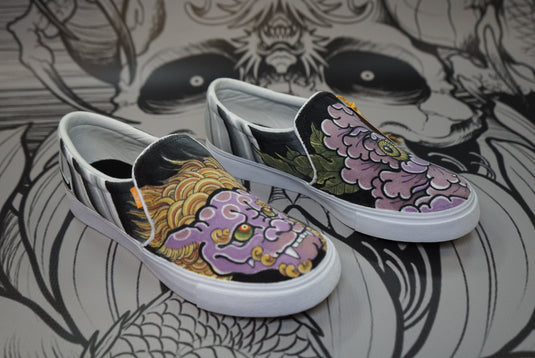 Translation missing: en.Hand Painted Shoes - Shi Shi Peony