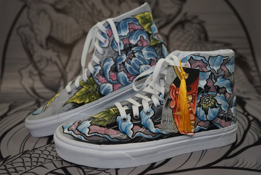 Translation missing: en.Hand Painted Shoes - Jorogumo Chrysanthemum