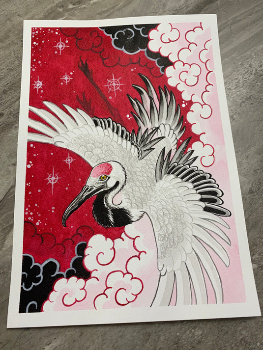 Translation missing: en.“Crane” Original Painting by Boeden Alfonso