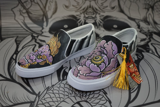 Translation missing: en.Hand Painted Shoes - Shi Shi Peony