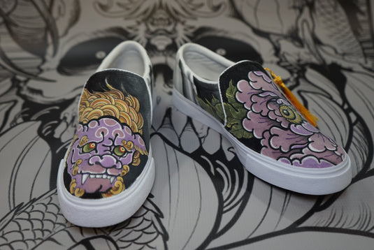 Translation missing: en.Hand Painted Shoes - Shi Shi Peony