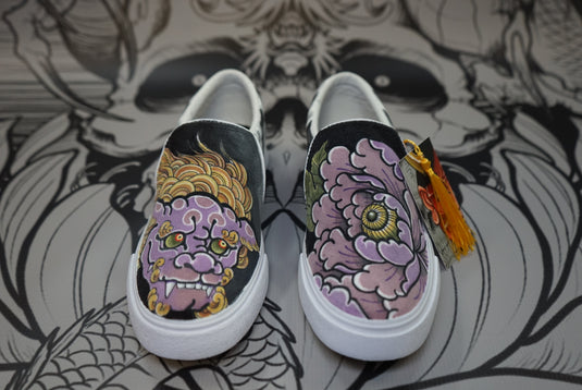 Translation missing: en.Hand Painted Shoes - Shi Shi Peony