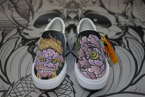 Hand Painted Shoes - Shi Shi Peony