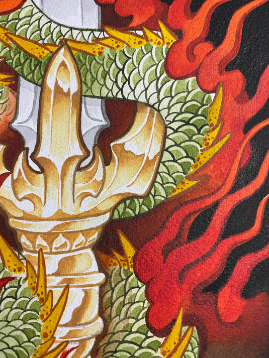 Translation missing: en.“Dragon Sword” Original Painting by Boeden Alfonso