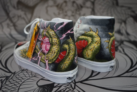 Translation missing: en.Hand Painted Shoes - Dragon Hoju