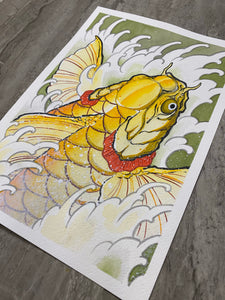 “Golden Koi” Original Painting by Boeden Alfonso