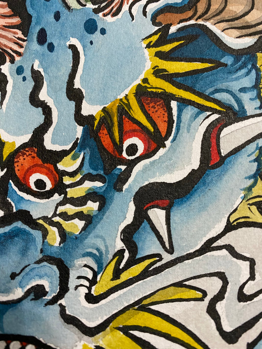 Translation missing: en.“Blue Dragon” Original Painting by Boeden Alfonso