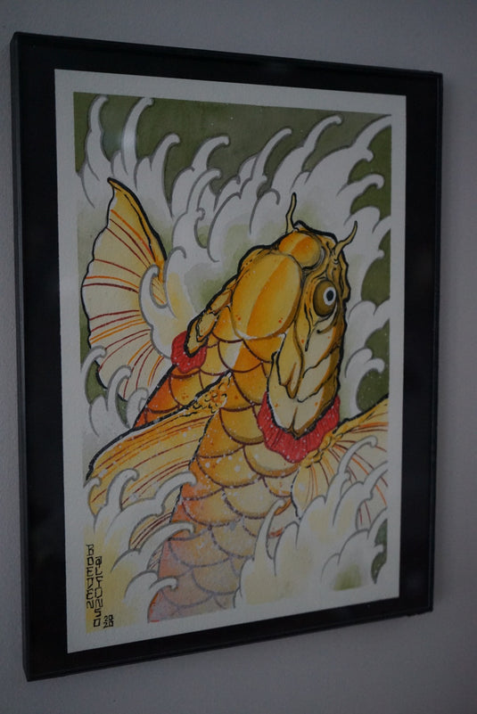 Translation missing: en.“Golden Koi” Original Painting by Boeden Alfonso