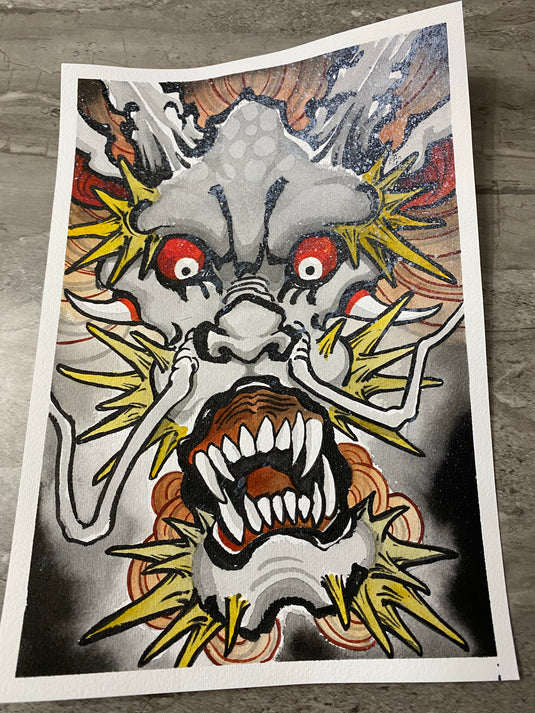 Translation missing: en.“Dragon Face” Original Painting by Boeden Alfonso