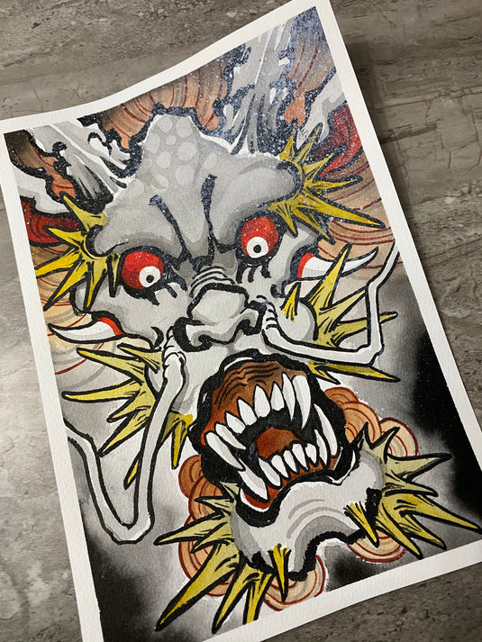Translation missing: en.“Dragon Face” Original Painting by Boeden Alfonso