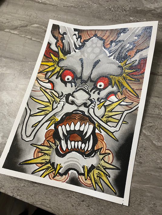 Translation missing: en.“Dragon Face” Original Painting by Boeden Alfonso