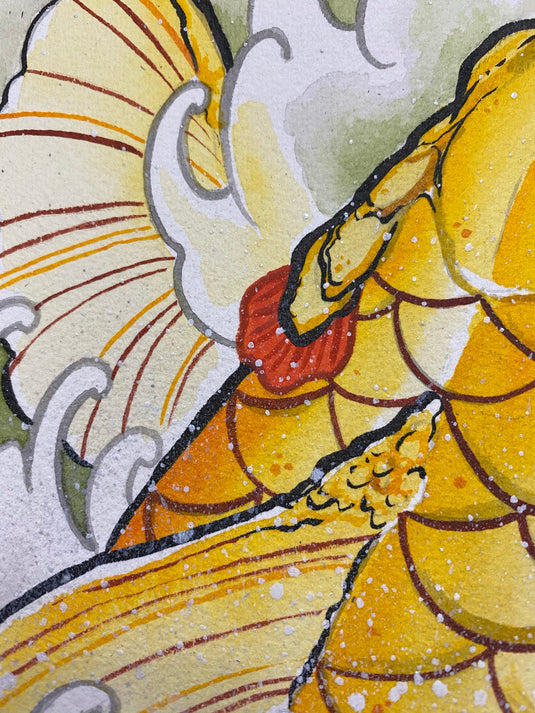 Translation missing: en.“Golden Koi” Original Painting by Boeden Alfonso